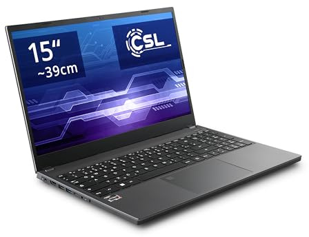 Notebook CSL R'Evolve C15 7430U Windows 11 Home - Ultra-Slim Laptop, 15,6 Zoll Display FHD 1920x1080 IPS, AMD Ryzen 5 7430U CPU 6x2300 MHz, 1000 GB M.2 SSD, 64 GB DDR4-RAM, USB 3.2, BT 5.2, AX WLAN
