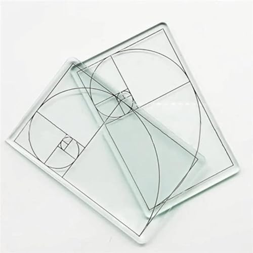 TAOLE Goldener Schnitt Finder Schablone, Golden Ratio Viewfinder Fibo-nacci Betrachter Aus Acryl Proportionaler Skalenteiler Fotografie Malen Zeichnen Zeichen Werkzeug, 7x4cm