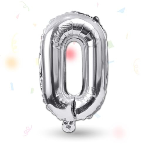FUNXGO Folienballon Buchstaben silber O - Buchstaben Luftballon Klein O - ca. 40cm Nur Luftfüllung - Ideal für Geburtstag, Hochzeit & Party Deko - Ballon Buchstabe O silber