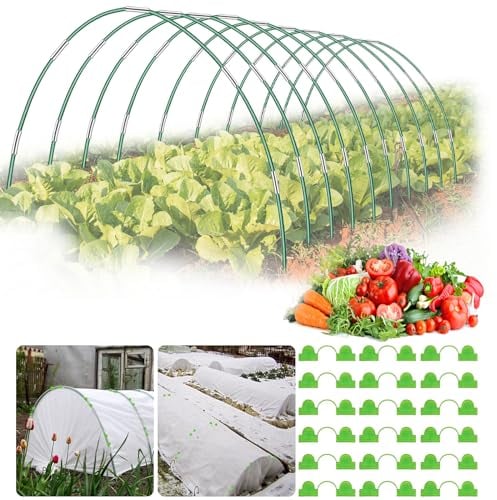 60 Pièces Arceau pour Serre Tunnel, 10 Ensembles de 8,5 Pieds Cerceau De Serre De Jardin, Kit De Maison De Cerceau De Jardin, Cadre pour Serre De Jardin, Garden Arceaux pour Serre Tunnel