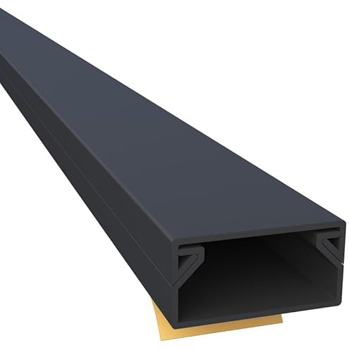 CILSON Kabelkanal, 20x10 mm, 10x1 m, Schwarz, selbstklebend | PVC, UV-beständig, Innen & Außen, 10 Stangen à 1 m = 10 m, Made in Germany