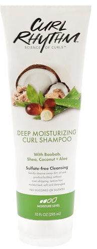 Curl Rhythm Deep Moisturizing Curl Shampoo - Curly Hair Shampoo for Hydration - With Shea Butter and Coconut - Silicone and Sulfate Free - 10 oz