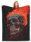 KWQDOZF Gothic Skull on Fire Decke, Geschenke für Erwachsene, Frauen, Männer, Skelett-Flanell-Überwurf, Decke, weich, flauschig, leicht, für Heimdekoration, Couch, Bett, Sofa, 152,4 x 127 cm