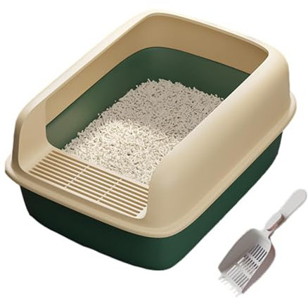Cat Litter Tray Box, Cat Litter Box High Sides, Cats Centre Big Open Cat Litter Tray Box, High Back Litter Box, Cats Toilet Box for Kittens, Adult Cats, Rabbits