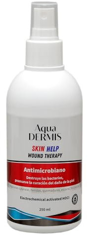 AquaDermis Wound Therapy Spray with Hypochlorous Acid – Natural Skin Disinfectant for Wounds, Burns, Acne, Eczema & Tattoos – Alcohol-Free | Safe for Sensitive Skin | 250ml