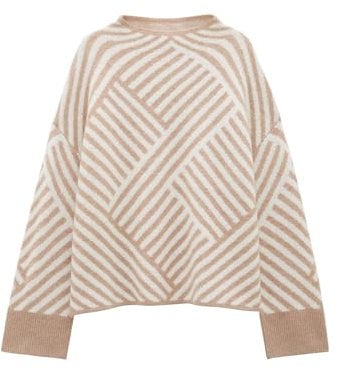 someday Damen Pullover | Strickpullover Tonica Loose mit Wolle und Mohair Cashmere Cream Melange, S