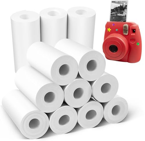 Quadafy 12 rollos de papel de impresión instantánea para cámara infantil, 57 x 25 mm, 1200 hojas, 4 x 6 pulgadas