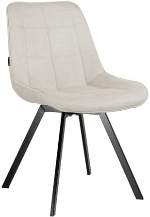 exitodesign Drehstuhl Esszimmer LAPO 49x62x83 cm - Esszimmerstühle Gesteppt 360° Drehbar Bürostuhl Stuhl - für Esszimmer Küche Wohnzimmer Salon Schreibtisch (Hellbeige)