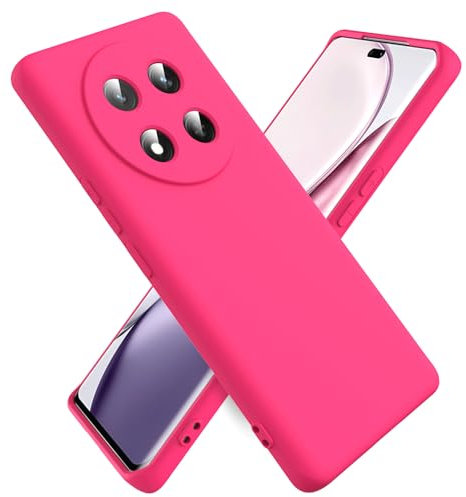 Ikziwreo Funda para Honor Magic 7 Lite 5G, Carcasa de Silicona Suave, Case de Goma a Prueba de Choques a los Arañazos - Rosa Brillante