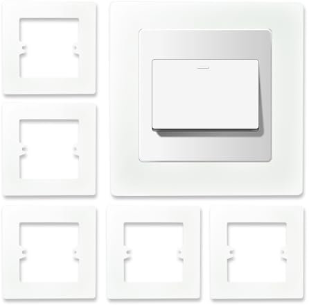6Pcs Single Light Switch Surround Cover Plates, Electrical Plug Socket Wall Cover Decorate for Light Switch Protection Against Dirt & Fingerprints (White)