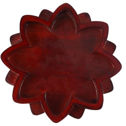 zalati Wooden Lotus Tray Crystal Gemstone Organizer Lotus Shaped Crystal Storage Bowl Aromatherapy Oil Storage Box