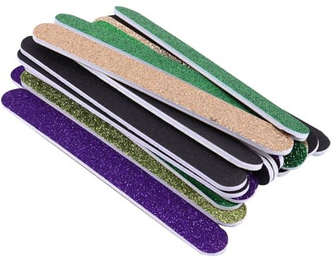 WRITWAA à Ongles Pailletées 20Pcs Couleur Aléatoire Émeri Manucure Pédicure Outils Pratiques