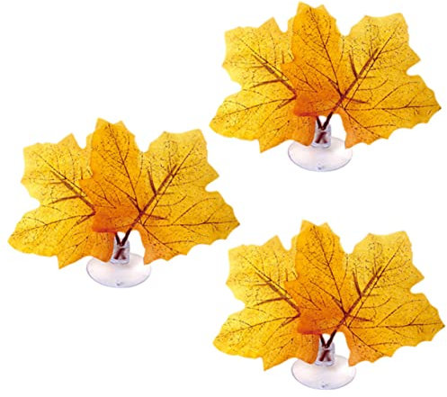 HOMOBABE 3piezas Decorativas Plantas Falsas Resistentes para Acuarios Decoración De Peceras Ventosas Diseño Natural y Realista