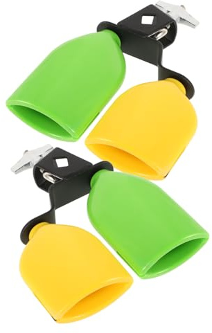 Bloque de Percusión de Plástico Bicolor, 1 Par para Batería | Tonos Altos y Bajos, Pvc y Aleación de Aluminio, para Shows de Danza y Eventos Festivos