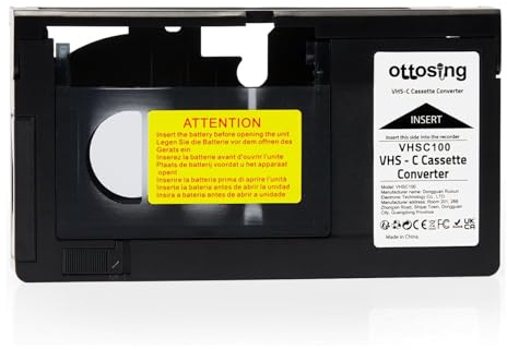 VHS-C Bandadapter für Camcorder, motorisierter VHS-C auf VHSC Kassettenkonverter für Videorecorder, Videotape-Player und Adapter auf digitale Konvertierung, (nicht kompatibel mit Hi8, 8 mm oder