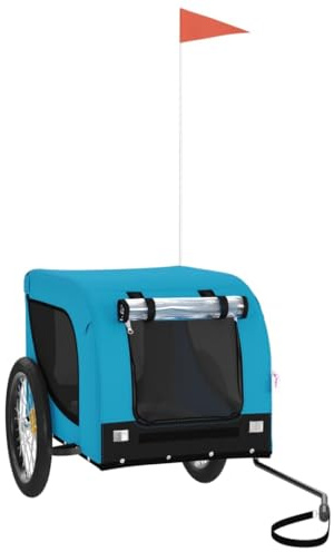 Hundewagen für Kleine Hunde,Fahrradanhänger Hunde Blau und Schwarz Oxford-Gewebe und Eisen für Tägliche Spaziergänge, Einsatz im Freien