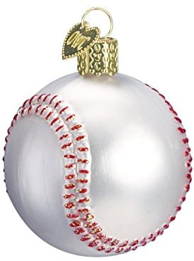 Old World Christmas Baseball Glass Blown Ornament for Christmas Tree, Handcrafted Holiday Decoration, Sport Collection