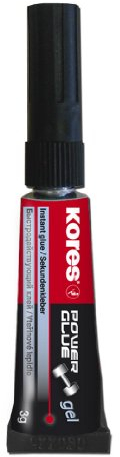 Kores - Sekundenkleber Powerglue, Mehrzweckkleber mit extra starkem Halt für Unterschiedliche Materialien, Sauber, Präzise und Leicht anzuwenden, Einzelpackung Tube à 3g