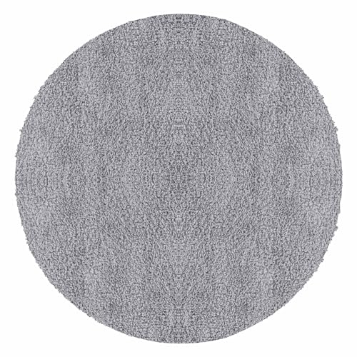 Carpetsale24 Tapis Salon Moderne Tapis Chambre Adulte Gris Clair 200 cm Rond - Tapis Shaggy Poil Long Salle de Séjour Concevoir Unicolore Tapis Doux et Moelleux - Tapis Cuisine Moquette Salon