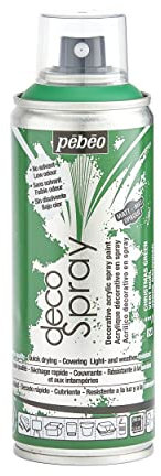 PEBEO - Peinture Acrylique en Spray - Pour la Décoration Multi Supports en Intérieur et Extérieur - Base Eau, Faible Odeur - 200 ml - Finition Mate - Coloris Vert Noël