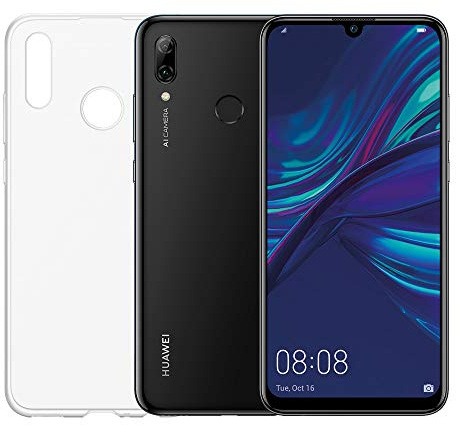 HUAWEI P smart 2019 e Cover Trasparente, Smartphone con 64 GB, Display 6.21 Full HD+, Processore Octa Core Dinamico con Intelligenza Artificiale, Nero [Versione Italiana]