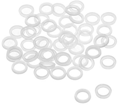 sourcing map 50 Stk Flache Unterlegscheibe Nylon Dichtung 11mm AD 8mm ID 2mm Dicke Klar für Wasserhahn Rohr Wasserschlauch Isolierung Schrauben