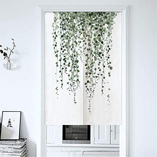 MYRU Japanischer Vorhang Noren Japanischer Vorhang Eingang Feng Shui Tür Vorhang 33.5 Inches x 59 Inches Grün/Gras