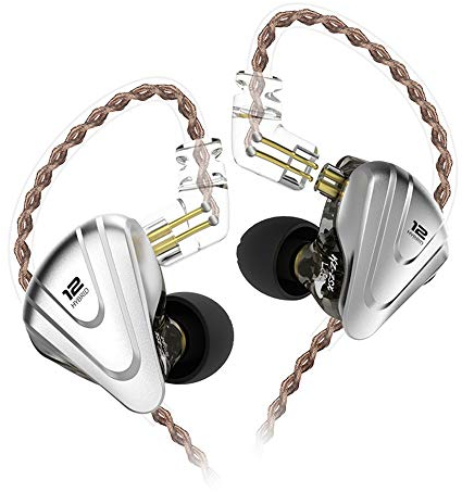 Yinyoo KZ ZSX Audifonos Auriculares In Ear híbridos 1 dinámicos y 5 equilibrados 1DD 5BA Auriculares Balanceados con Cable de 2 Pines para Músico(Negro, sin micrófono)
