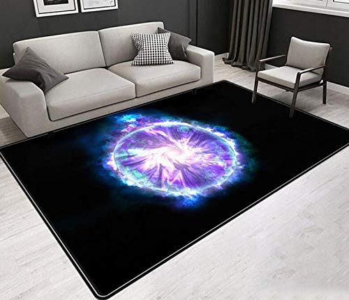 YQZS Einfacher Teppich des Wohnzimmer-3D Gedruckte Kundenge Lila Glitzer Planet Weiches Gefühl Und Kompakte Bauweise Mit,160X230Cm(63X90Inch)