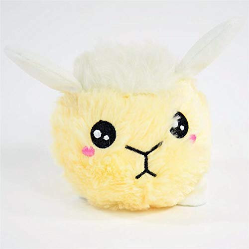 newalds-wunderwelt BomBom lustiger Flauschball Schaf Plüschball Antistress Ball hellgelb Ø 12 cm