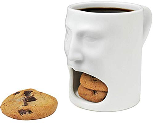 myQ Creative Coffee Mug With Biscuit Cookie Dessert Pocket Funny Mug Ceramic Mugs For Coffee Tea Cup Travel Coffee Cup,B