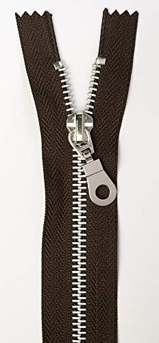 Jajasio 3 Stk. Reißverschluss Metall Aluminium nicht teilbar in 13 Farben braun 25cm Metallreißverschluss für Jacken Taschen Hose Geldböre Jeans