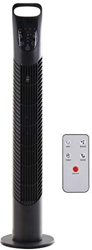 HOMCOM Ventilateur colonne silencieux 40 W, ventilateur tour pour chambre avec 3 modes 3 vitesses, télécommande, oscillant 70°, minuterie et contrôle tactile, 78,5H cm noir