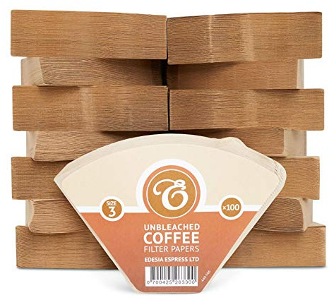 EDESIA ESPRESS – 1500 Cone Coffee Filters in Paper – Coffee Filter No.3 for Manual Coffee Maker, Pour-Over and Gentle Brewing – Size 3 Brown