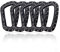 Holesto® Karabiner Kunststoff - Karabinerhaken Plastik - Karabiner taktisch Schwarz - Kunststoff Karabiner Set - Karabinerhaken groß - Molle D-Form - Outdoor ABS Karabiner - 5 Stück (Schwarz)