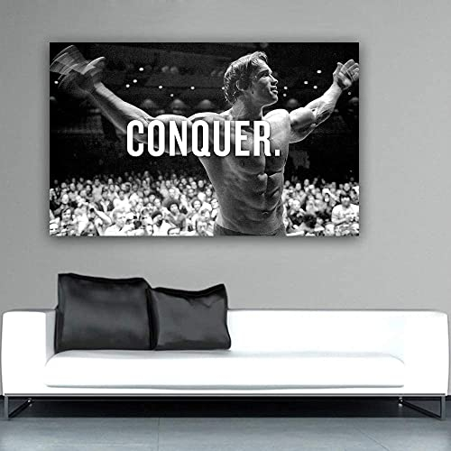 Arnold Schwarzenegger Conquer Leinwand-Kunstposter | Modernes Büro, Familie, Schlafzimmer, dekorative Poster, Geschenk, Wanddekoration, Malerei Poster