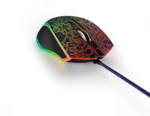 uRage Gaming-Maus “Reaper 220 Illuminated”, schwarz, Anti-Rutsch-Beschichtung, Omron Click Switches, 4.800-dpi-Avago-Sensor, Plug & Play, 2m Kabellänge, inkl. Gaming-Software