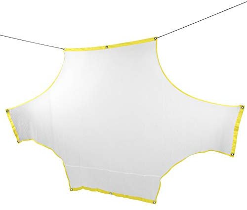 DAUERHAFT Red de Rebote de balón de fútbol con 10 Hebillas de Cuerda Negra Red de portería de Entrenamiento de Tiro Muy Firme para Tiro Libre(7 a Side Goal Cloth)