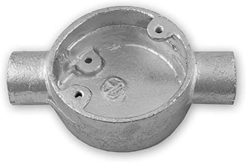 electrical4all 20mm Galvanised 1,2,3,4 Way Intersection Circular Box for Metal Conduit (Not Water Resistant, Silver, Includes Box Only)