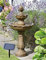 Garden Mile Solar Water Fountains, Beautiful Rustic Water Feature, Garden Solar Water Ornaments Bird Bath for Garden Patio Garden Centrepiece Waterfall Antique Ornament Solar Powered (Kingsbury)