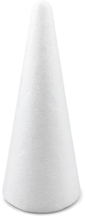 Netuno 5 Stück Styropor-Kegel Schaumkegel Polystyrol-Kegel 15cm weiß für DIY Handwerk Modellierung Kunstprojekte