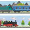 Sunnywall® Wandbordüre Eisenbahn Zug Züge einzigartiges Design | Baby- Kinderzimmer Dekoration | hochwertiges Tapetenvlies | 400 x 12 cm