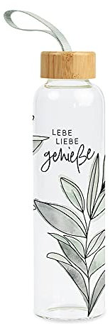 Grafik-Werkstatt Trinkflasche aus Glas mit lustigem Spruch | mit Griffschlaufe | 550 ml | Alltagsheldin