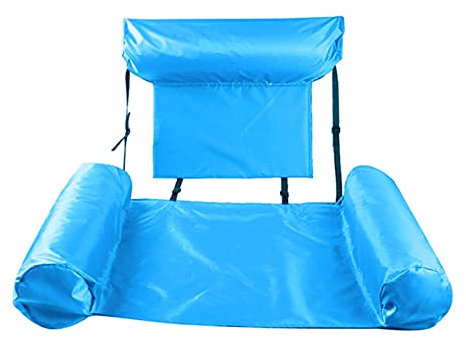 ZXQZ Aufblasbares Pool Schwimmt, Faltbare Wasserhängematte, Sommer Schwimmer Party Kinder Erwachsene Schwimmer Bett Sitz, für Schwimmbäder Whirlpool Strand (Color : Blue2)