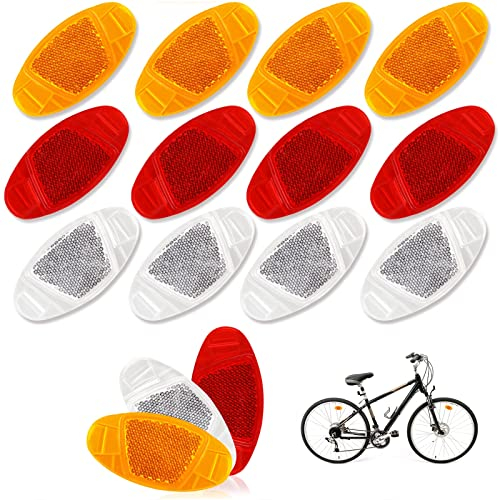Reflektoren Fahrrad, 15 Stück Speichenreflektoren Fahrrad, Katzenaugen Reflektor Fahrrad mit Starker Reflektionsfunktion & Sichtbarkeit Sicheres für Rennrad Sicherheit(Gelb, Rot und Weiß)