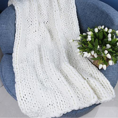 RGRE Grob Decke Gestrickte Kuscheldecke 50x50cm, Decke Handgefertigtes Chunky Gestrickte Wolldecke, Strickdecke, Gemütliche Modische Elegante Decke, Babydecke Wolle Garn