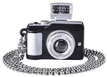 Vipomkowa Small Camera LED Light Emitting Necklace Camera Necklace Pendant Creative Gift Necklace Heart Necklace with Initial