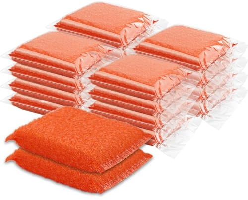 Individually Wrapped Sponge, Kitchen Dishwashing Sponge Non Scratch Heavy Duty Scouring Pad, Odor-Free Microfiber Cleaning Sponge Wipes Scrub Pads for Cleaning Dishes Hard Surface Tools (12 Pack)