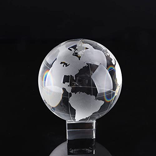 30/40 mm Crystalball Briefbeschwerer Glas Fußball Basketball Erde Galaxie Miniaturen Feng Shui Handwerk für Geschenke Wohnkultur, Erde, 40 mm ohne Basis