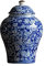 MagiDeal Pot de Stockage de Pot de Gingembre en Porcelaine créative de Style Chinois Ancien avec Couvercle vitré Ménage Centre de Table Artisanat pour